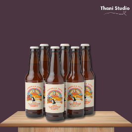 80s Flashback  Retro Verjaardagsfeestje Beige Bier Etiket