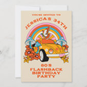 80s Flashback  Retro Verjaardagsfeestje Beige Kaart (Voorkant)