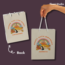 80s Flashback  Retro Verjaardagsfeestje Beige Medium Cadeauzakje