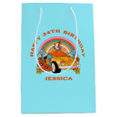 80s Flashback Retro Verjaardagsfeestje Blauw Medium Cadeauzakje (Voorkant)