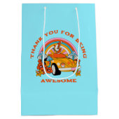 80s Flashback Retro Verjaardagsfeestje Blauw Medium Cadeauzakje (Achterkant)