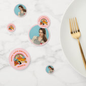 80s Flashback  Retro Verjaardagsfeestje Roze Confetti (Groep)