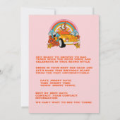 80s Flashback Retro Verjaardagsfeestje Roze Kaart (Achterkant)