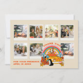 80s Flashback  Retro Verjaardagsfoto Beige Bedankkaart (Voorkant)