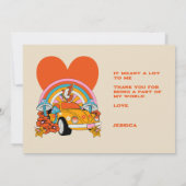 80s Flashback  Retro Verjaardagsfoto Beige Bedankkaart (Achterkant)