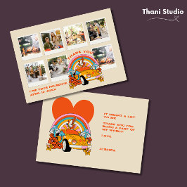 80s Flashback  Retro Verjaardagsfoto Beige Bedankkaart