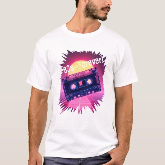 80s – Forever! Retro Cassette T-Shirt (Voorkant)