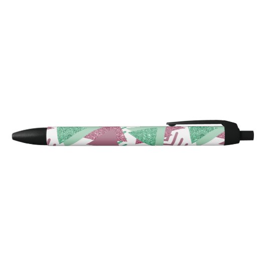 80s Fresh Abstract | Roze en Groene Vormgeving Pat Zwarte Inkt Pen (Bovenkant)