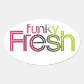 80s Funky Fresh Ovale Sticker (Voorkant)