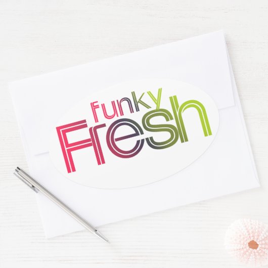 80s Funky Fresh Ovale Sticker (Envelop)