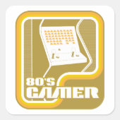 80's Gamer Vierkante Sticker (Voorkant)