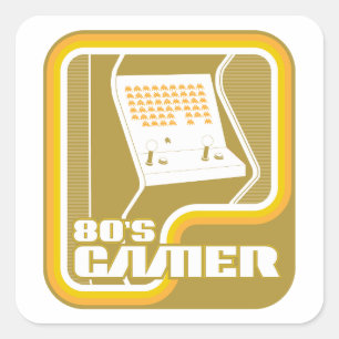 80's Gamer Vierkante Sticker