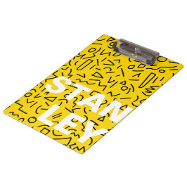 80's Geel en Zwart Vorm en kronkelen Klembord