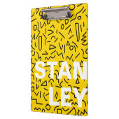 80's Geel en Zwart Vorm en kronkelen Klembord (Links)