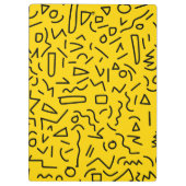 80's Geel en Zwart Vorm en kronkelen Klembord (Achterkant)