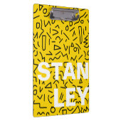 80's Geel en Zwart Vorm en kronkelen Klembord (Rechts)