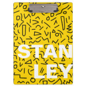 80's Geel en Zwart Vorm en kronkelen Klembord (Voorkant)