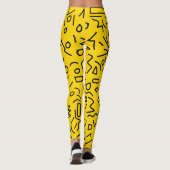 80's Geel en Zwart Vorm en kronkelen Leggings (Achterkant)