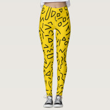 80's Geel en Zwart Vorm en kronkelen