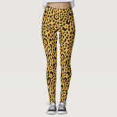 80's gele Safari luipaard Print Leggings (Voorkant)