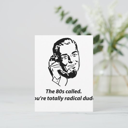 80s genoemd briefkaart (Staand voorkant)