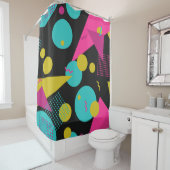 80s geometrisch naadloos patroon met memphis eleme douchegordijn (In situ)