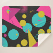 80s geometrisch naadloos patroon met memphis eleme sherpa deken (Voorkant (horizontaal))