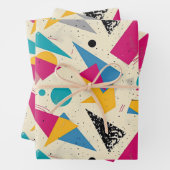80s geometrisch patroon inpakpapier vel (In situ)