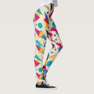 80s geometrisch patroon leggings