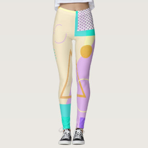 80s geometrische funky retro memphis leggings