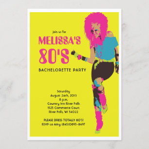 80's Glam vrijgezellenfeest Kaart