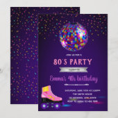 80s gloed schaats partijuitnodiging feestdagenkaart (Voorkant / Achterkant)