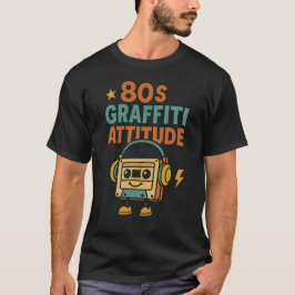 80s Graffiti Attitude Retro Cassette Street Style T-shirt