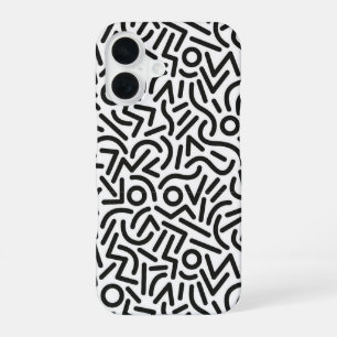80s Graffiti Memphis Stijl Abstract Patroon Hoesje iPhone 16 Hoesje