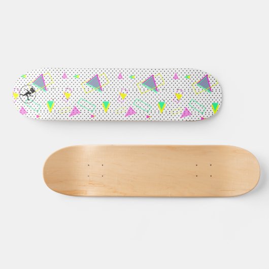 80s Grafisch Geometrische Ontwerpretro  Polka Persoonlijk Skateboard (Horizontaal)