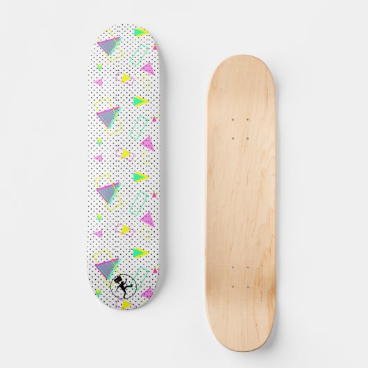 80s Grafisch Geometrische Ontwerpretro Polka Persoonlijk Skateboard (Voorkant)