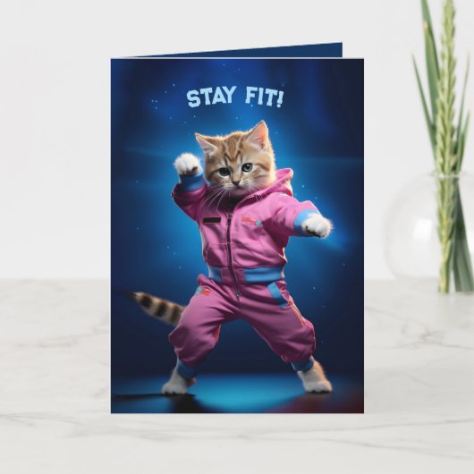 80s Gym Kitten Bedankkaart (Voorkant)