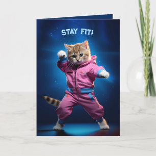 80s Gym Kitten Bedankkaart