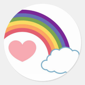 80's Heart & Rainbow - stickers