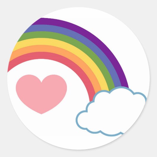 80's Heart & Rainbow - stickers (Voorkant)