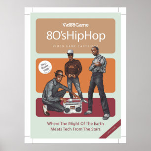 80s hiphop pixel art poster