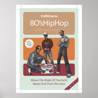 80s hiphop pixel art poster