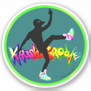80s hiphopdanser KrushGroove neon ronde sticker