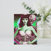 80s Horror VHS Meisje Briefkaart (Staand voorkant)