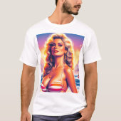 80s Hot Beach Pin-up T-shirt (Voorkant)