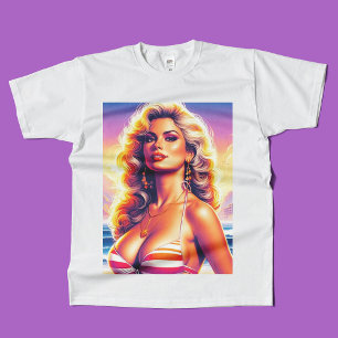80s Hot Beach Pin-up T-shirt