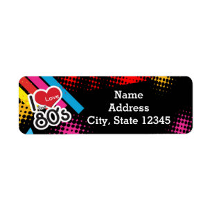 80's Jaren Tachtig Feest Retro Adreslabels Sticker