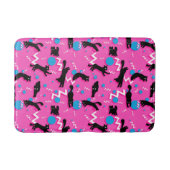 80s Katten Black Pink Geometric Memphis Pattern Badmat (Voorkant)