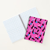 80s Katten Black Pink Geometric Memphis Pattern Notitieboek (Binnen)