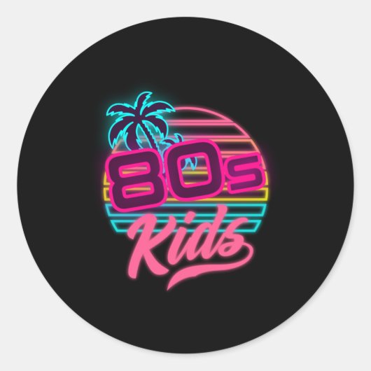 80s Kinder 1980 80s Lover 80s Costume Ronde Sticker (Voorkant)